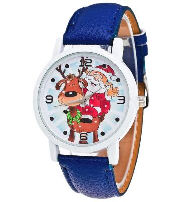 Christmas Ornaments Elderly Pattern Leather Band  Watches Xmas Decoration