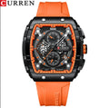 CURREN 8442 Men's Waterproof Six Needle Quartz  Multifunctional Watch Men's Watch - Orange_0
