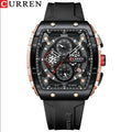 CURREN 8442 Men's Waterproof Six Needle Quartz  Multifunctional Watch Men's Watch - Black_0