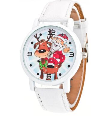 Christmas Ornaments Elderly Pattern Leather Band  Watches Xmas Decoration