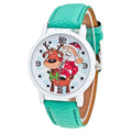 Christmas Ornaments Elderly Pattern Leather Band  Watches Xmas Decoration