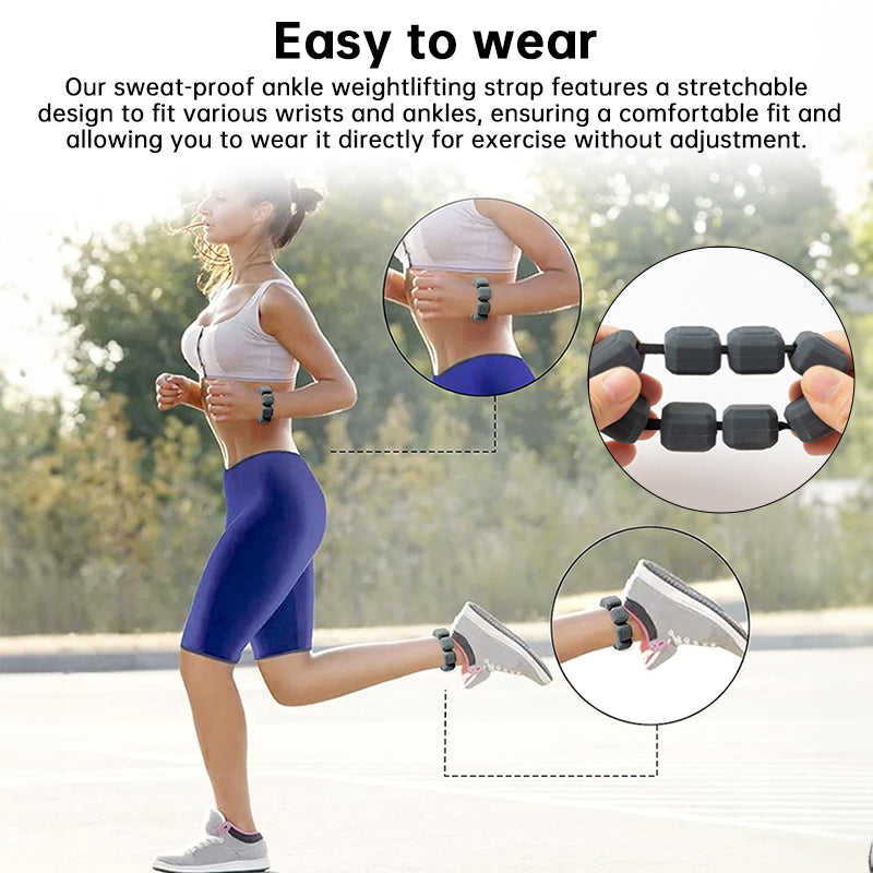 Ankle Weights & Wrist Weights, 1lb 2lb 4lb Options, Adjustable Silicone Straps for Running, Yoga, Cardio, Home Gym