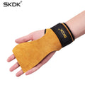 1 Pair Cowhide Hand Grips Gymnastics Gloves Grips Anti Skid Gym Fitness Gloves Weight Lifting Grip Gym Crossfit Trainining